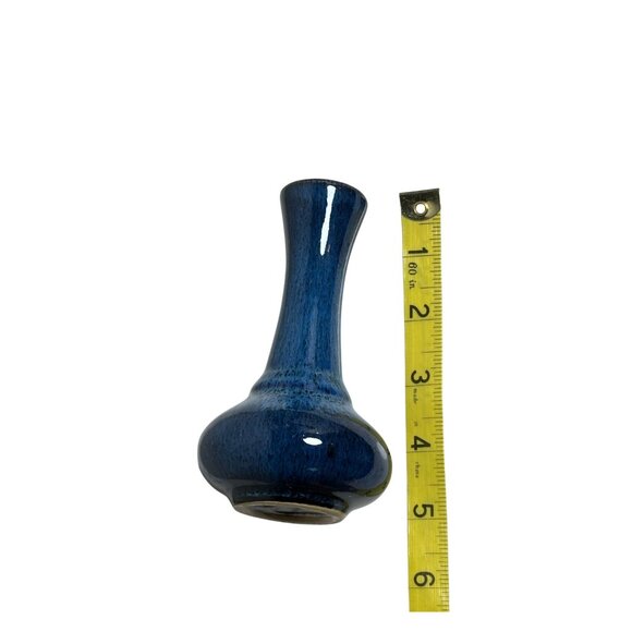 Blue Drip Glaze Bud Vase • Small Ceramic Art Pottery Vase • Handmade Studio Pott - Picture 4 of 6